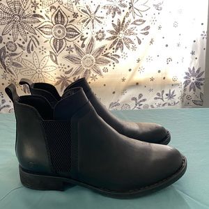 Born black leather booties size 8.5M.